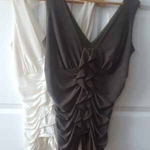 2 Frank Lyman ruffled tanks
